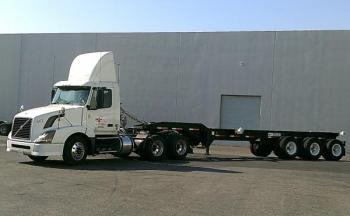 Truck heading to Port of Oakland with Triaxle
